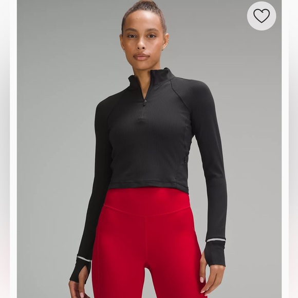 lululemon athletica Tops - Lululemon Athletica It’s Rulu Ribbed Cropped Half Zip